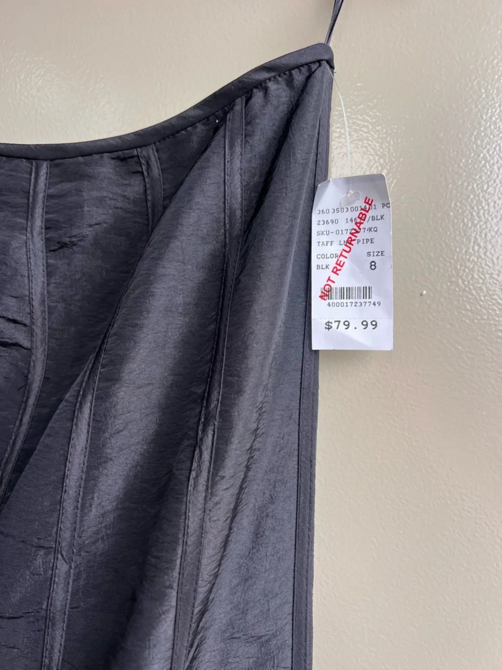 Elegant Elevated Black Taffeta Office Chic Full Skirt 8 NWT Dramatic Flare Fairy - Picture 6 of 14